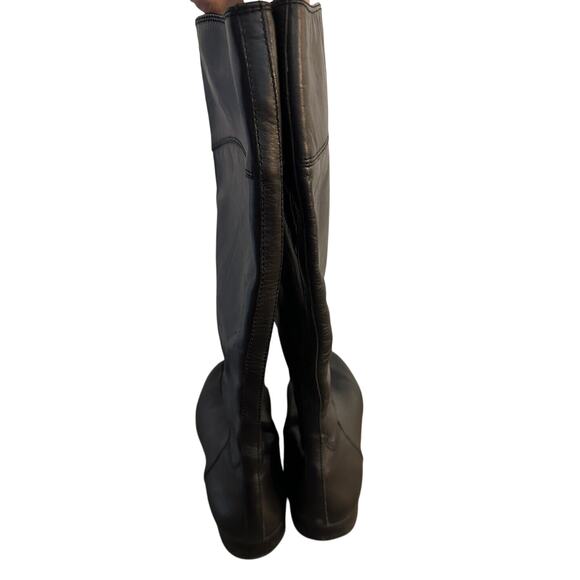 ARTURO CHIANG Black Leather Riding Knee High Boots Womens 8.5 MW Side Zip - Picture 3 of 10